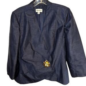 Nicolette 10 Women's Blazer Blue Suit Coat Misses Size Medium M Jacket